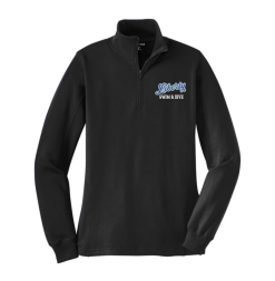 LST253 Black Women's Quarter Zip Sweatshirt with Embroidered Olentangy Liberty Swim & Dive Logo