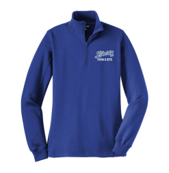 LST253 True Royal Women's Quarter Zip Sweatshirt with Embroidered Olentangy Liberty Swim & Dive Logo