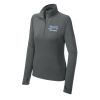 LST850 Charcoal Gray Heather Women's Sport-Wick Stretch 1/4 Zip with Embroidered Olentangy Liberty Swim & Dive Logo