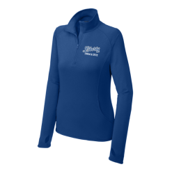 LST850 True Royal Women's Sport-Wick Stretch 1/4 Zip with Embroidered Olentangy Liberty Swim & Dive Logo