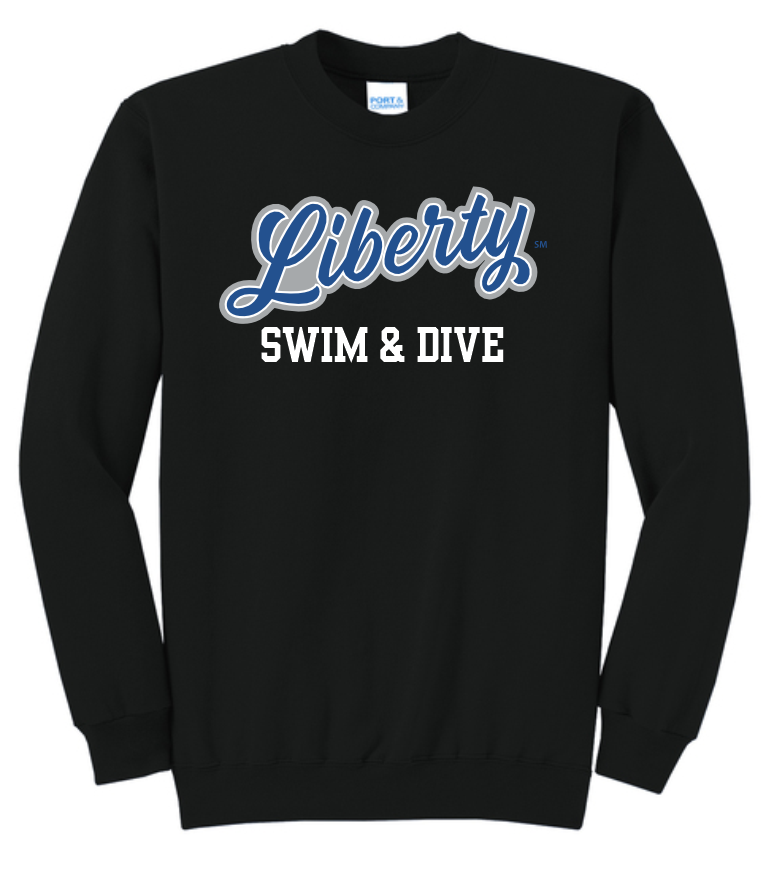 PC78 Crewneck Sweatshirt in Black with Olentangy Liberty Swim & Dive Logo