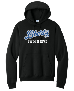 PC78H Hooded Sweatshirt in Black with Olentangy Liberty Swim & Dive Logo