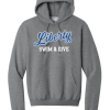 PC78H Hooded Sweatshirt in Dark Heather Gray with Olentangy Liberty Swim & Dive Logo
