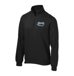 ST253 Black Unisex Quarter Zip Sweatshirt with Embroidered Olentangy Liberty Swim & Dive Logo