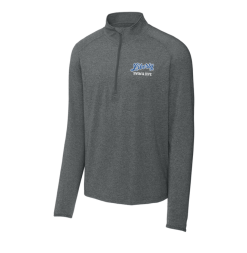 ST850 Charcoal Gray Heather Unisex Sport-Wick Stretch 1/4 Zip with Embroidered Olentangy Liberty Swim & Dive Logo