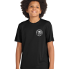 YST350 Black Youth PosiCharge Competitor Tee with Grizzlies Left Chest Logo
