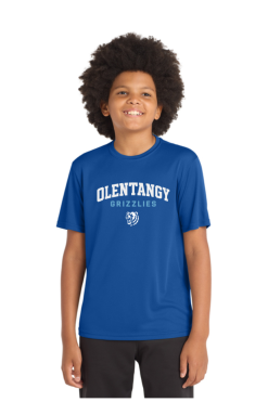 YST350 True Royal Youth PosiCharge Competitor Tee with Olentangy Grizzlies Logo