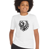 YST350 White Youth PosiCharge Competitor Tee with Bear Logo